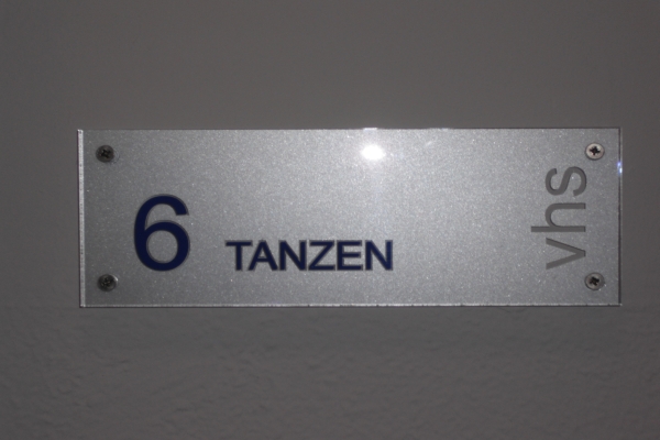 Türschild am Übungsraum